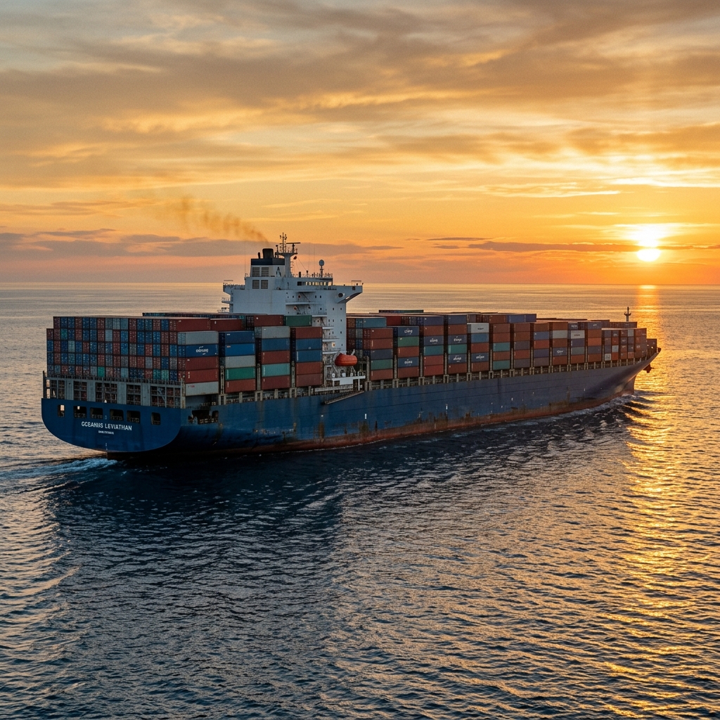 Container ship at sea — marine fuel application